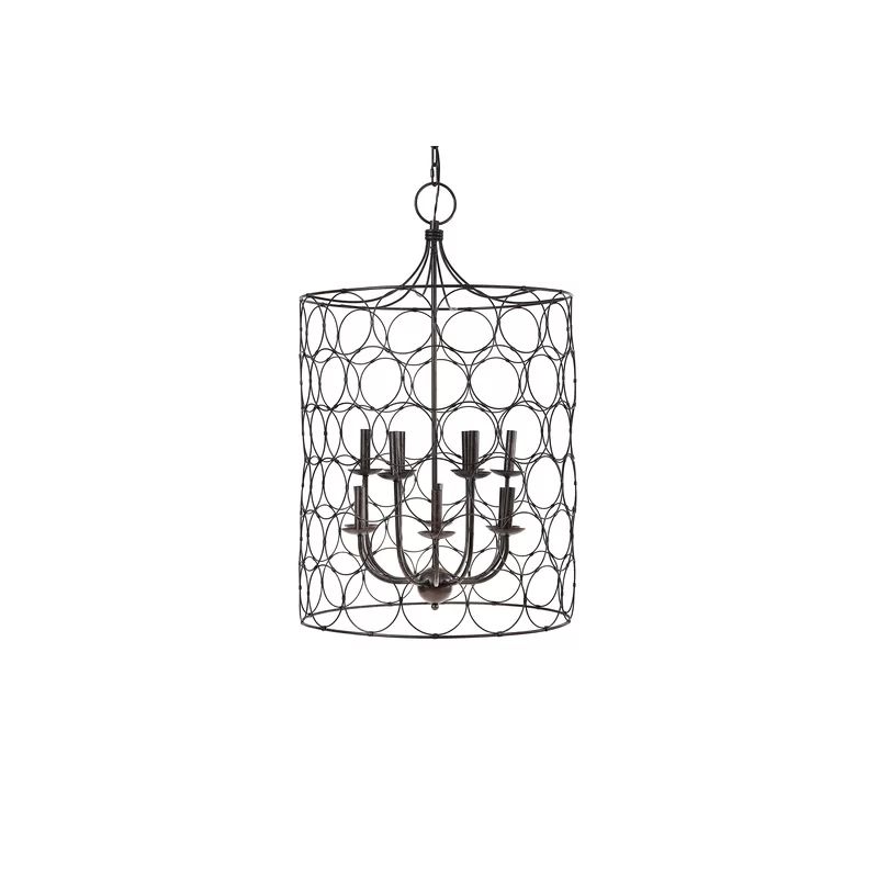 Becket 12 - Light Candle Style Drum Chandelier with Wood Accents | Wayfair North America