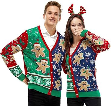 Ugly Christmas Cardigan for Women, Unisex Men Xmas Sweater Funny Novelty Pullover for Party Festi... | Amazon (US)