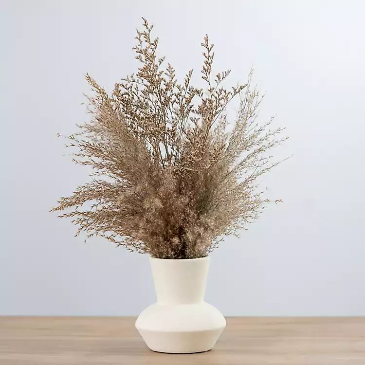 Harvest Reed Grass Arrangement in White Vase | Kirkland's Home