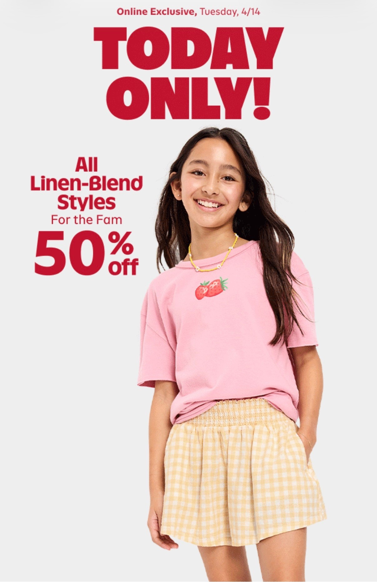 Old Navy really did their thing with this one. 50% off all linen for the whole family is exactly what we needed for spring and summer outfits that are cute, comfy, and breathable.

Shop these Old Navy linen deals now on my LTK.

#ShoppingWithPriiincesss #OldNavyStyle #SaleSeason #LTKDeals #LTKFashion #LinenLooks #AffordableFashion #StyleFinds #OutfitGoals #ClosetRefresh #SpringWardrobe #SummerReady #FamilyFashion #AtlantaMom #Atlantamom #Atlantabloggers #Atlantablogger #AtlantaCreator #Atlantacontentcreators #Atlantacontentcreator

#LTKTravel #LTKMothersDay #LTKSaleAlert