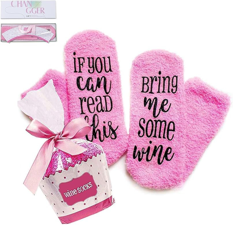 CHANGGER If You Can Read This Bring Me Some Fuzzy Funny Saying Crew Socks christmas Unisex Gift | Amazon (US)