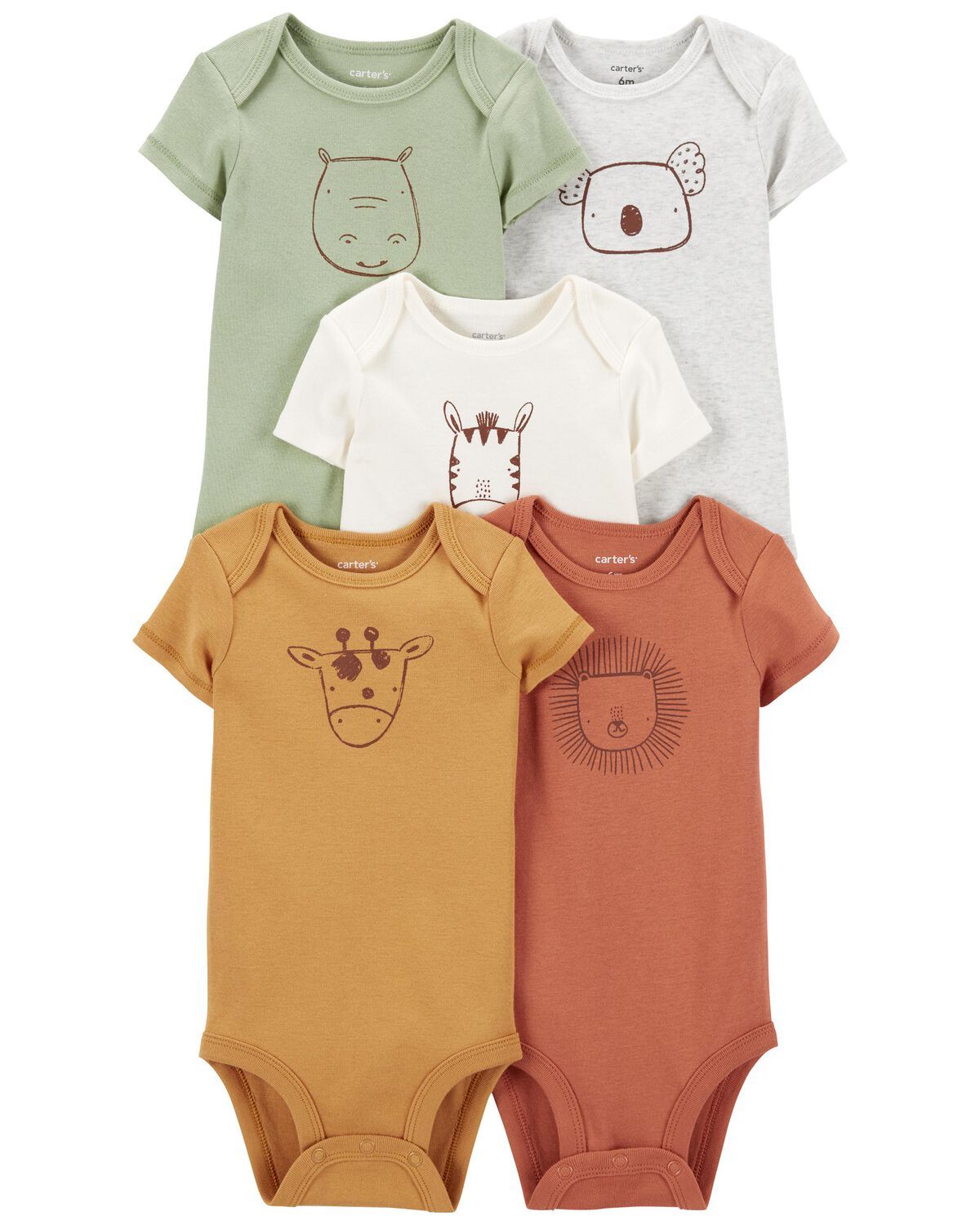 Multi Baby 5-Pack Short-Sleeve Bodysuits | carters.com | Carter's