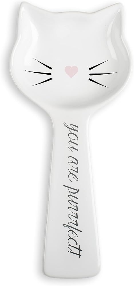 White Ceramic Cat Spoon Rest: Kitten Spoon Rest for Stove or Countertop - Cute Kitchen Accessory | Amazon (US)