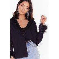 Womens Free as a Bird Relaxed Feather Cuff Shirt - Black - 14, Black | NastyGal (UK, IE)