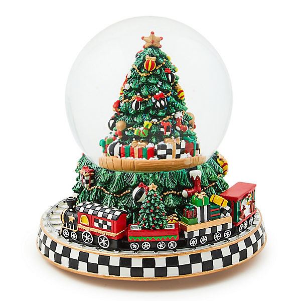 MacKenzie-Childs Cozy Christmas Tree & Train Snow Globe | MacKenzie-Childs