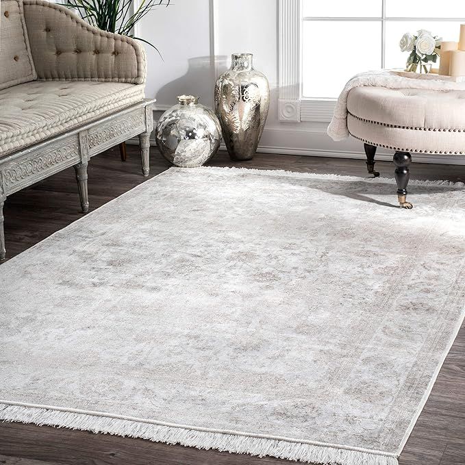 nuLOOM DCRS02A Vintage Floral Elyse Fringe Area Rug, 9' x 12' | Amazon (US)