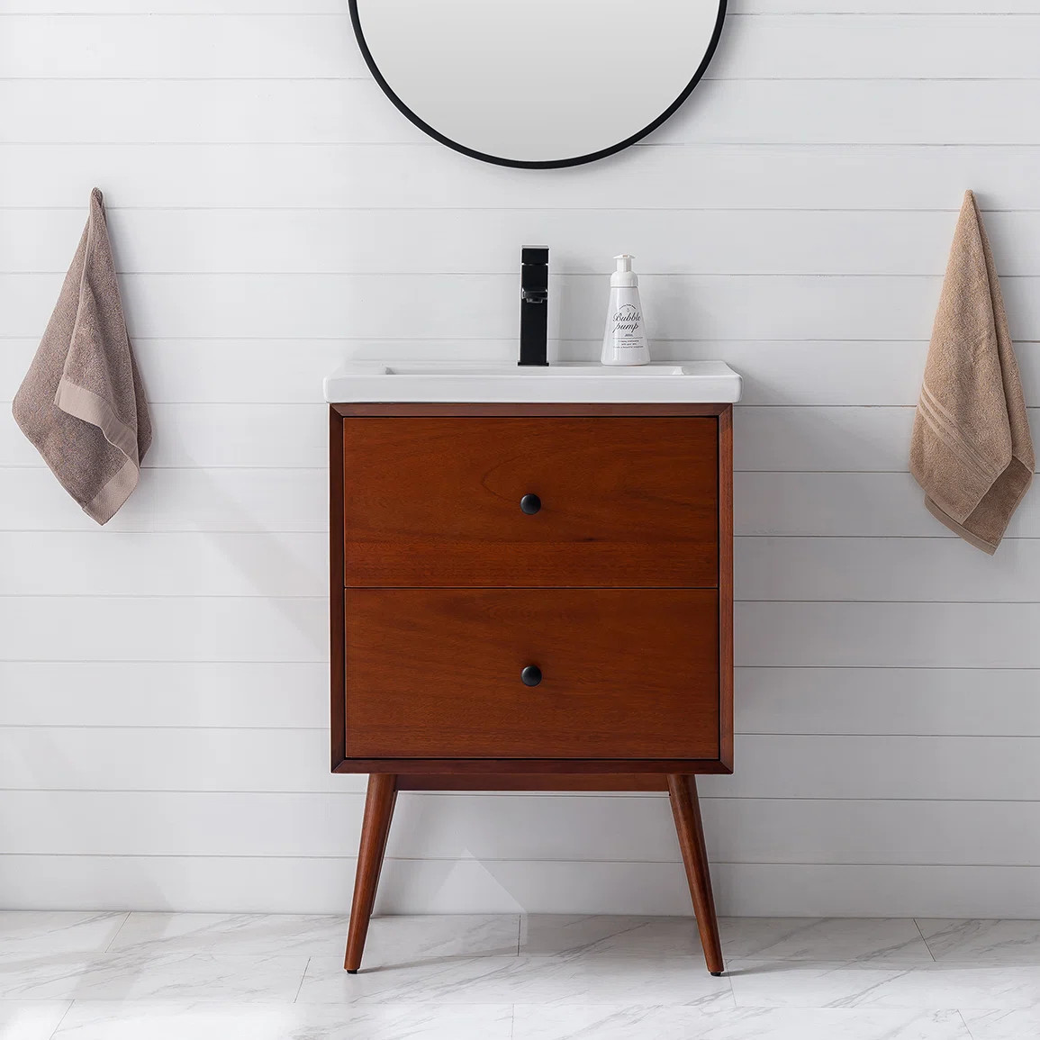 George Oliver Dnyia 24'' Single Bathroom Vanity with Porcelain Top | Wayfair | Wayfair North America