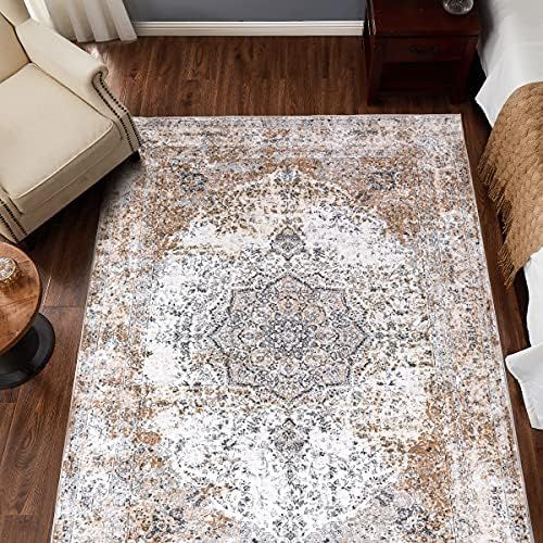 JINCHAN Area Rug 4x6 Persian Rug Vintage Floor Cover Traditional Rug for Kitchen Floorcover Soft ... | Amazon (US)