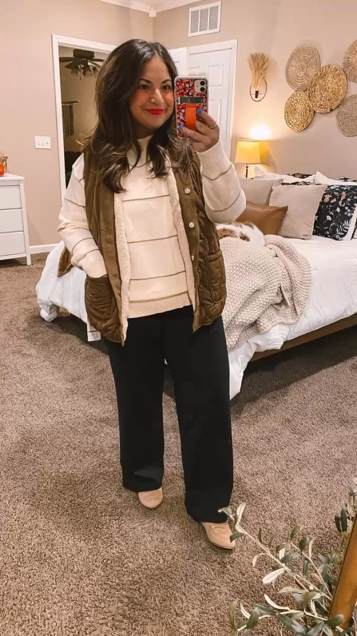 This is just screaming cozy classroom vibes! Snuggly layers and neutral colors are perfect for dreary days!

mules: super old, but linking similar pairs below!
pants: fit true to size // wearing a large
sweater: fits true to size // wearing a large
vest: fits true to size // wearing a large (two sided!!!) 

 #LTKFindsUnder50 #LTKStyleTip #LTKWorkwear