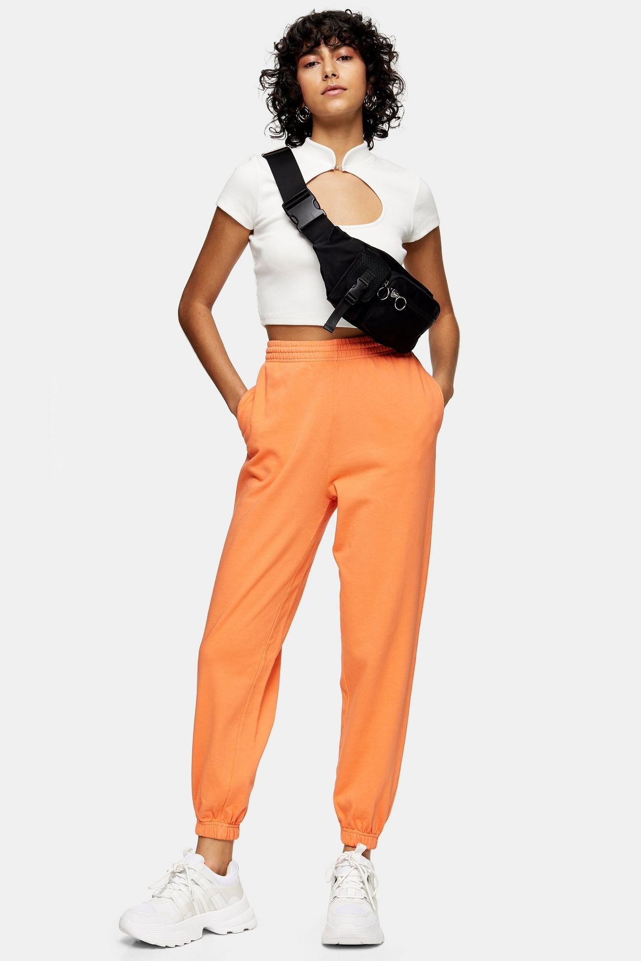 Orange Fluorescent Joggers | Topshop UK