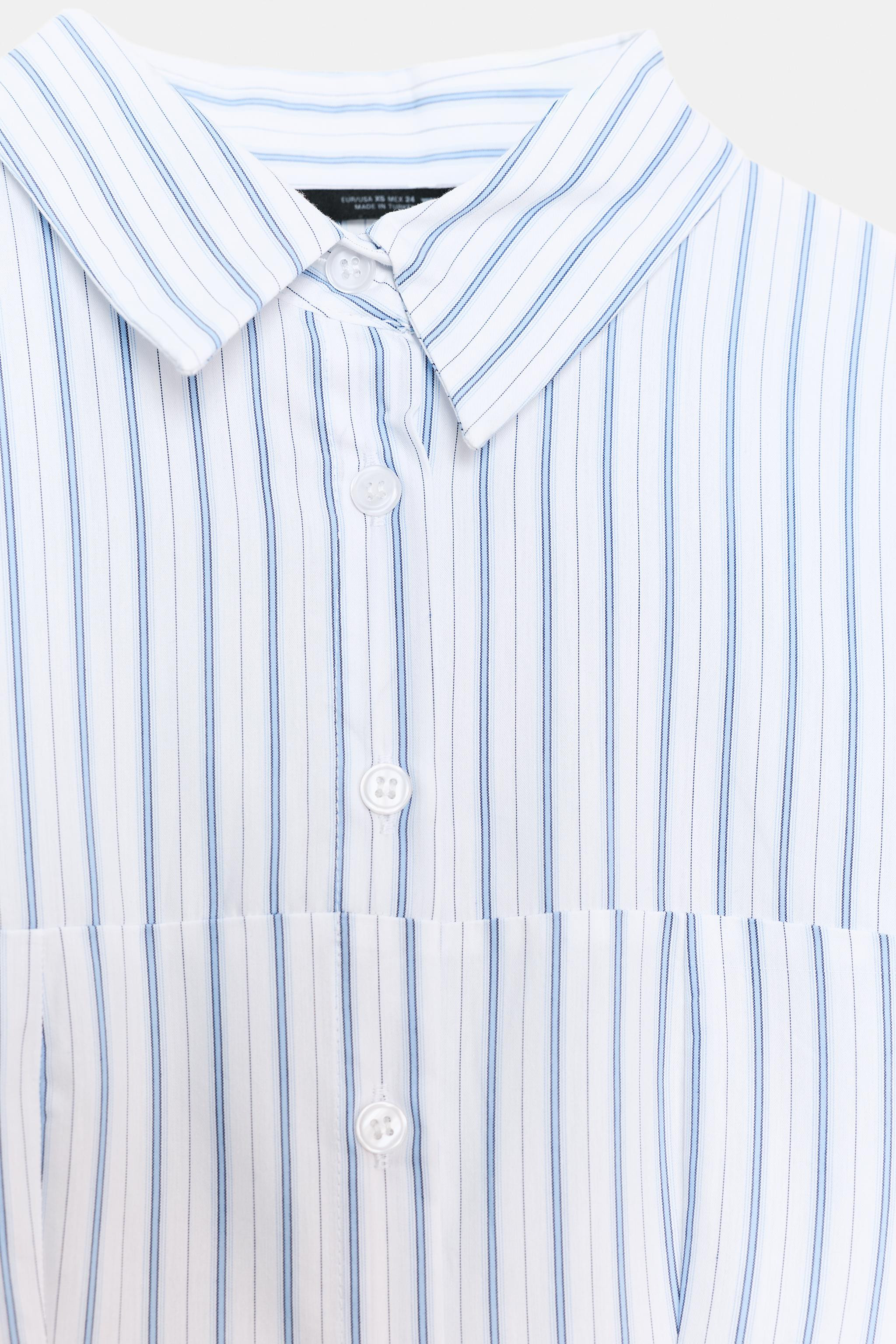 STRIPED MIDI SHIRT DRESS | Zara US