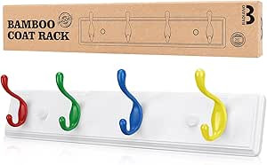 Wall Mount Coat Rack, Kids Mounted Organizer for Closet, Bathroom, Bedroom, Entryway, Hallway, Fo... | Amazon (US)