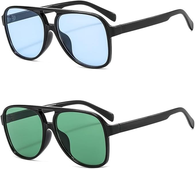 Vintage Aviator Sunglasses for Women Men 70s Glasses Retro Oversized Yellow Lens Shades | Amazon (US)