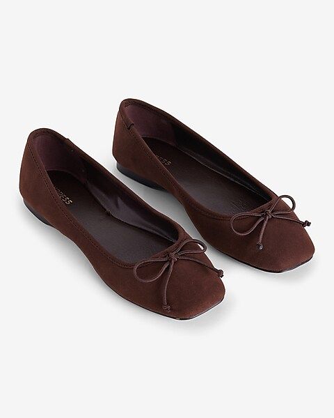 Suede Square Toe Ballet Flats | Express