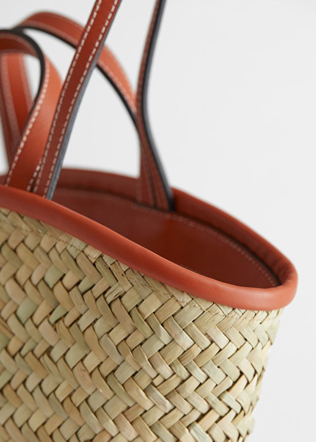Woven Straw Leather Trim Tote Bag | & Other Stories (EU + UK)