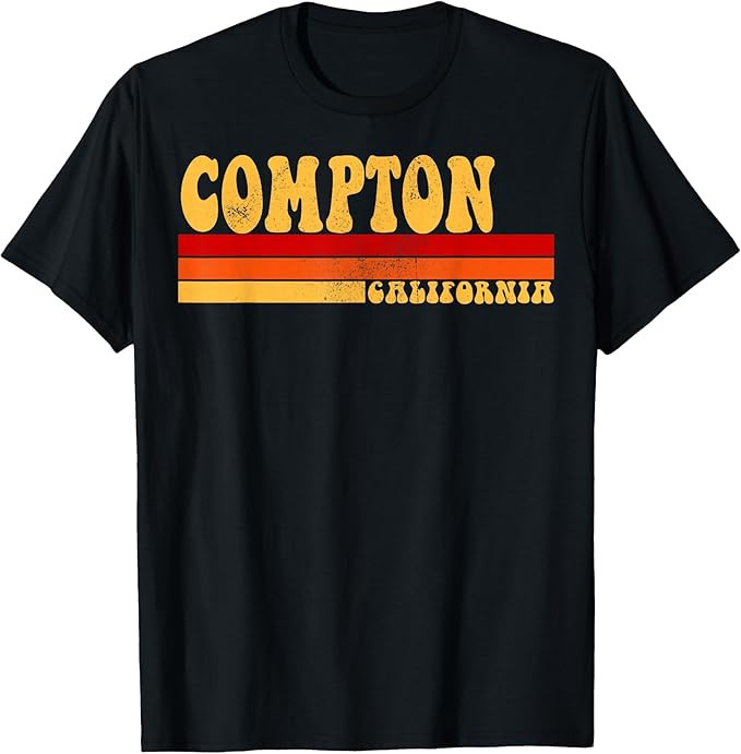 Compton California City Vintage Roots Retro Design 70s 80s T-Shirt | Amazon (US)