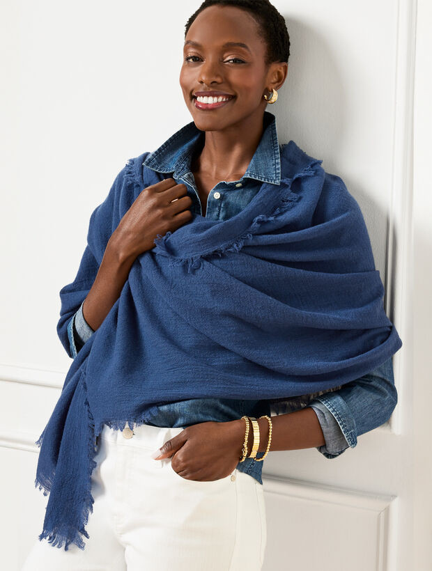 Fringe Wool Wrap | Talbots