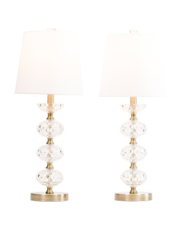 2pk 25.5in Glass And Metal Table Lamps | TJ Maxx