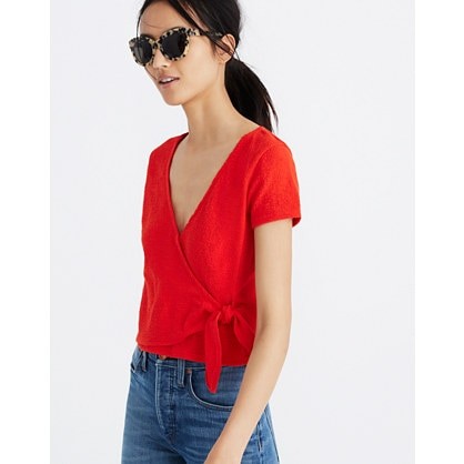 Texture & Thread Wrap-Tie Top | Madewell