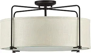 Progress Lighting Kempsey Collection Three-Light Semi-Flush Convertible, Antique Bronze, 11" x 21... | Amazon (US)