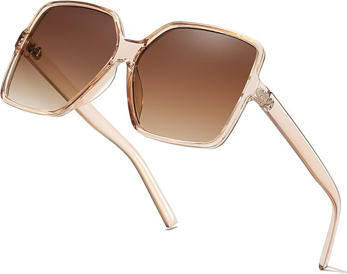 Women's Chic Square Oversized Sunglasses Big Large Wide Fashion Shades for Women Men 100% UV Prot... | Amazon (US)