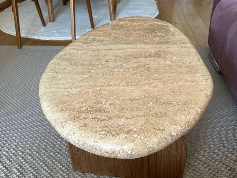 Travertine Coffee Table – Organic Shape - Etsy | Etsy (US)