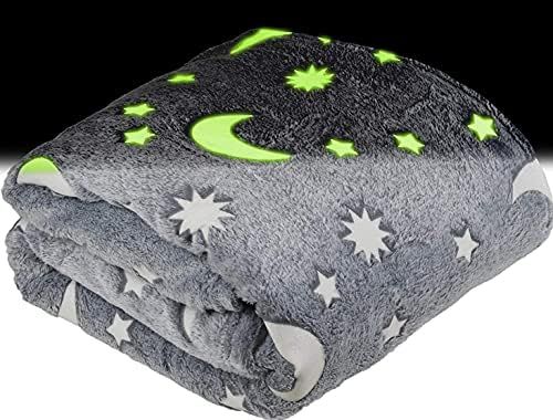 Glow in The Dark Throw Blanket Gift for Girls and Kids Ages 4 - 14 and for Grandkids - [Gray] 50 ... | Amazon (US)