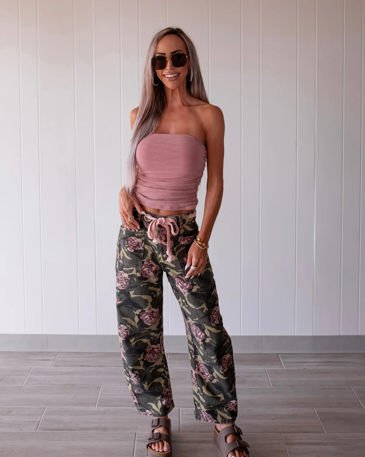 Floral Force Barrel Jeans - Camo | Bar T Boutique