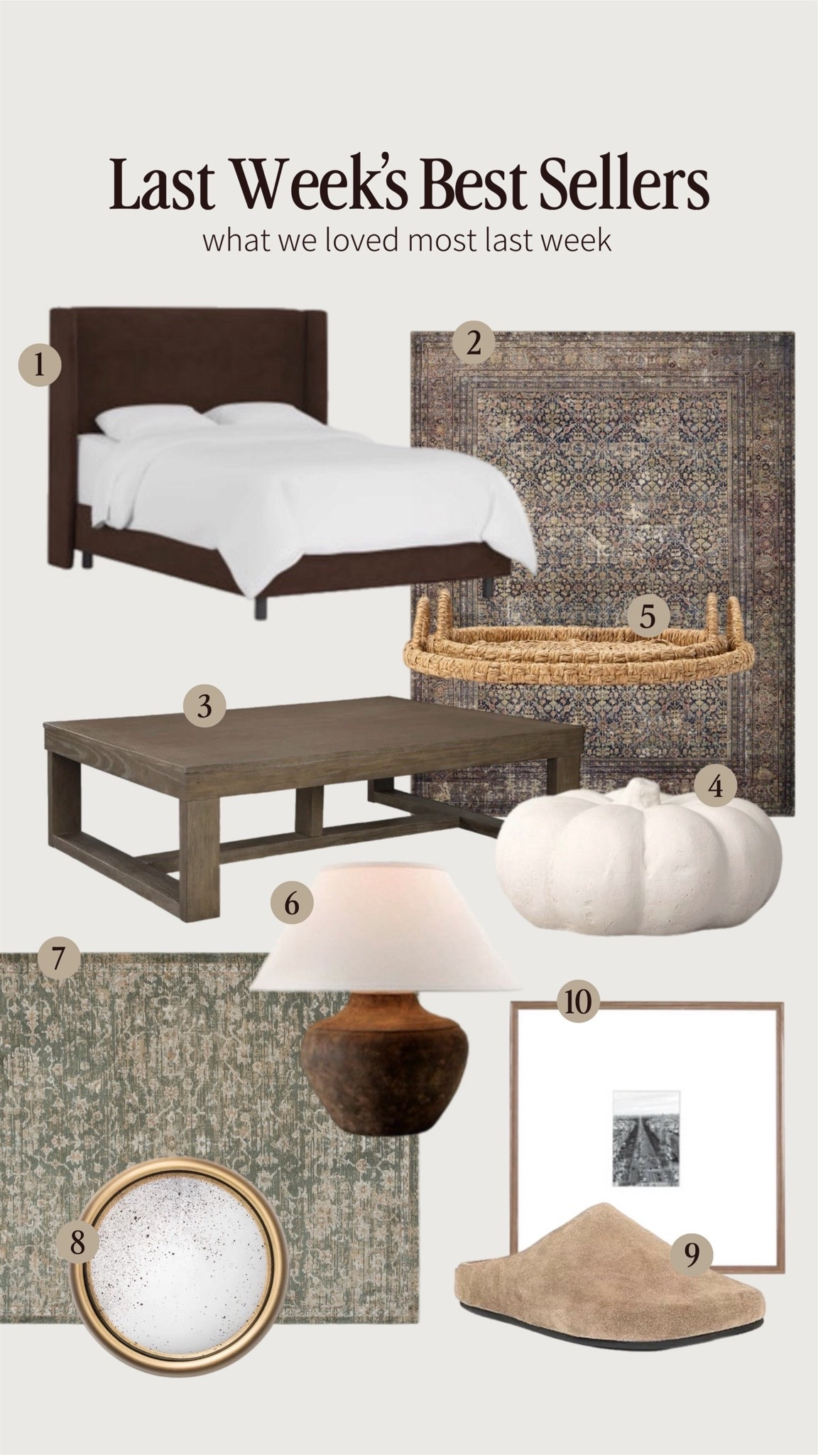 Last week’s top sellers! 

Bed, rug, cloud, pile, tray, coffee, table, pumpkin, home decor, fall, decor, table, lamp, gallery, frame, wall frame, picture, frame, vintage, inspired, rug, clog, slide, fall shoe, fall, fashion, mirror, convex mirror, wall decor, Wayfair, studio, McGee, McGee Co., target

#LTKHome #LTKSaleAlert #LTKSeasonal