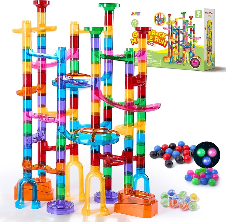 JOYIN 137Pcs Glowing Marble Run - Construction Building Blocks Toys with 15 Glow in The Dark Plas... | Amazon (US)