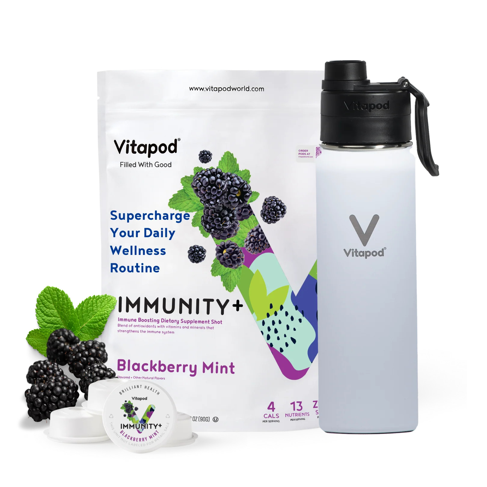 Vitapod Go Starter Bundle - IMMUNITY+ Blackberry Mint | Vitapod