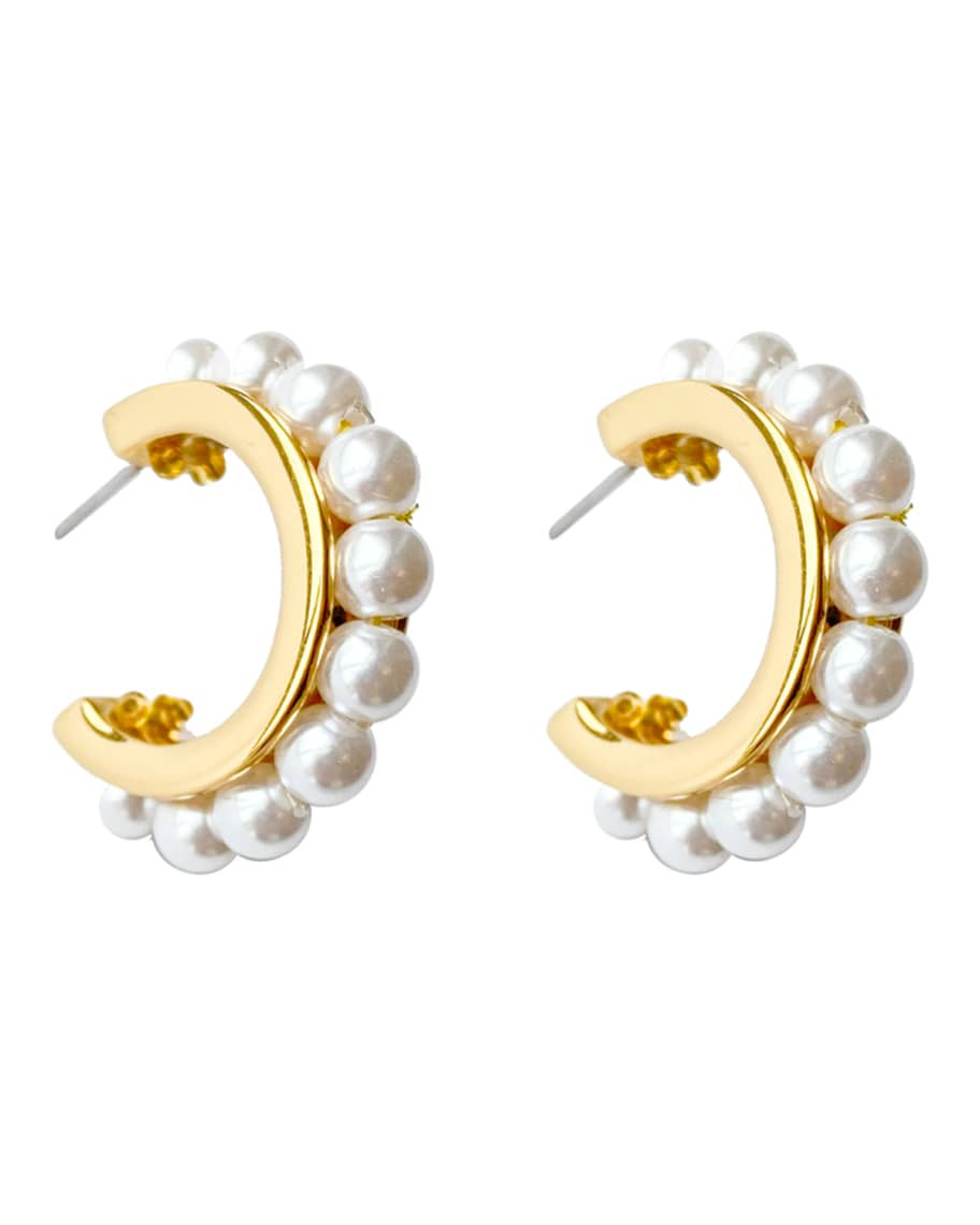 Mignonne Gavigan Wynnie Beaded Huggie Hoop Earrings | Neiman Marcus