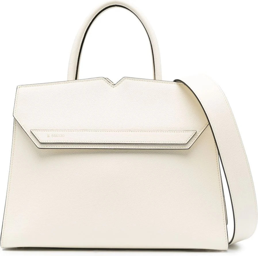 Valextra Women's Duetto Leather Handbag in White | Size UNI | WBDU0004028LOC99WW | LOZURI