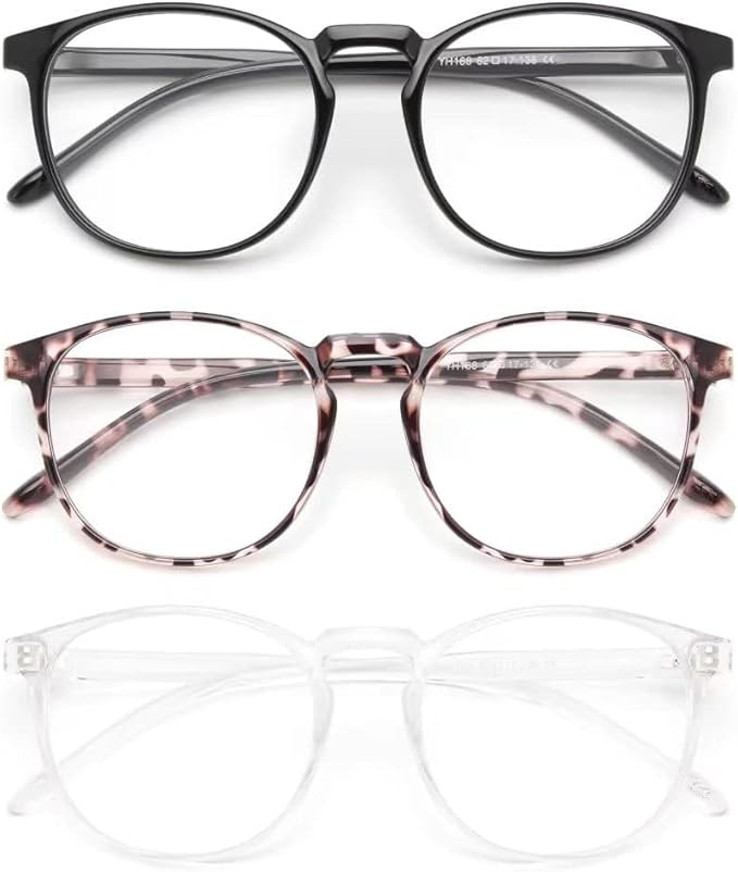 IBOANN Blue Light Blocking Glasses Women/Men, Round Fashion Retro Frame, Vintage Fake Eyeglasses ... | Amazon (US)