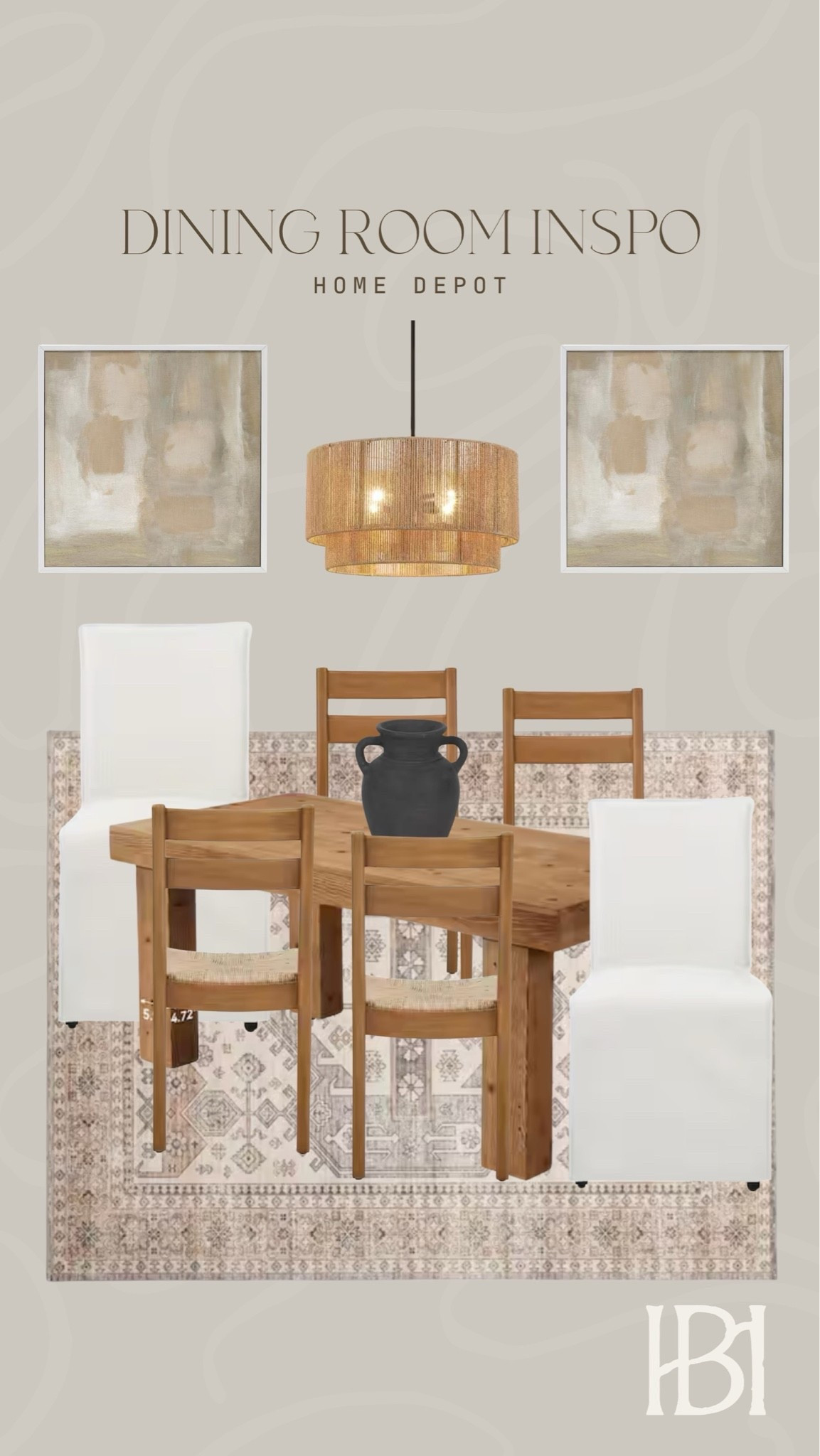 Neutral, modern dining room inspiration with finds from Home Depot! 🤎 I couldn’t believe these gorgeous furniture finds were all from Home Depot - they’re so beautiful! Neutral Dining Room, Modern Home