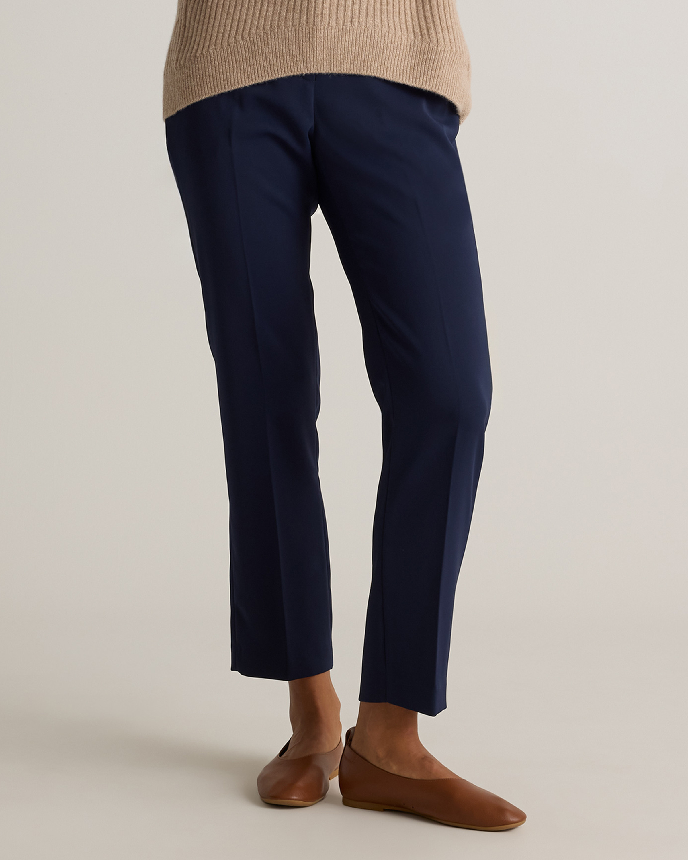 Quince | Women's Stretch Crepe Ankle Pants in Navy, Size 8, Recycled Polyester | Quince