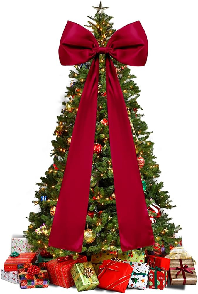 ULICO Lazo de Navidad extra grande, 20 x 46 pulgadas, lazo de satén de alta calidad para decorac... | Amazon (US)