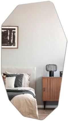 Asymmetrical Wall Mirror for Living Room Bathroom Entryway, Body Mirror for Wall, Modern Decorati... | Amazon (US)