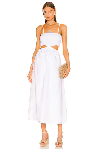 FAITHFULL THE BRAND Tayari Midi Dress in Plain White from Revolve.com | Revolve Clothing (Global)