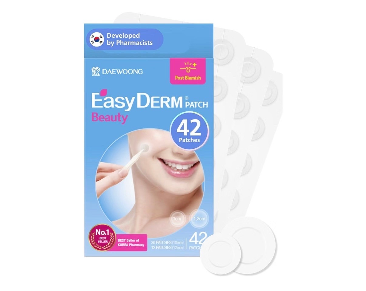 EasyDerm Beauty Hydrocolloid Pimple Patch 1 Pack(42ea) - Korean Acne Care
Zit Spot Care, K-beauty, Daewoong Pharmaceutical, Cystic Blemish&Breakout Care, Clear Skin Season, Tweezer Included

Best Korean pimple patch