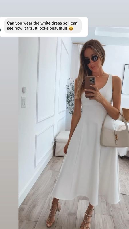 Gorgeous white dress. Amazing rich fabric and it looks classy and chic 
Runs tts 
This is small 


#LTKTravel #LTKOver40 #LTKStyleTip