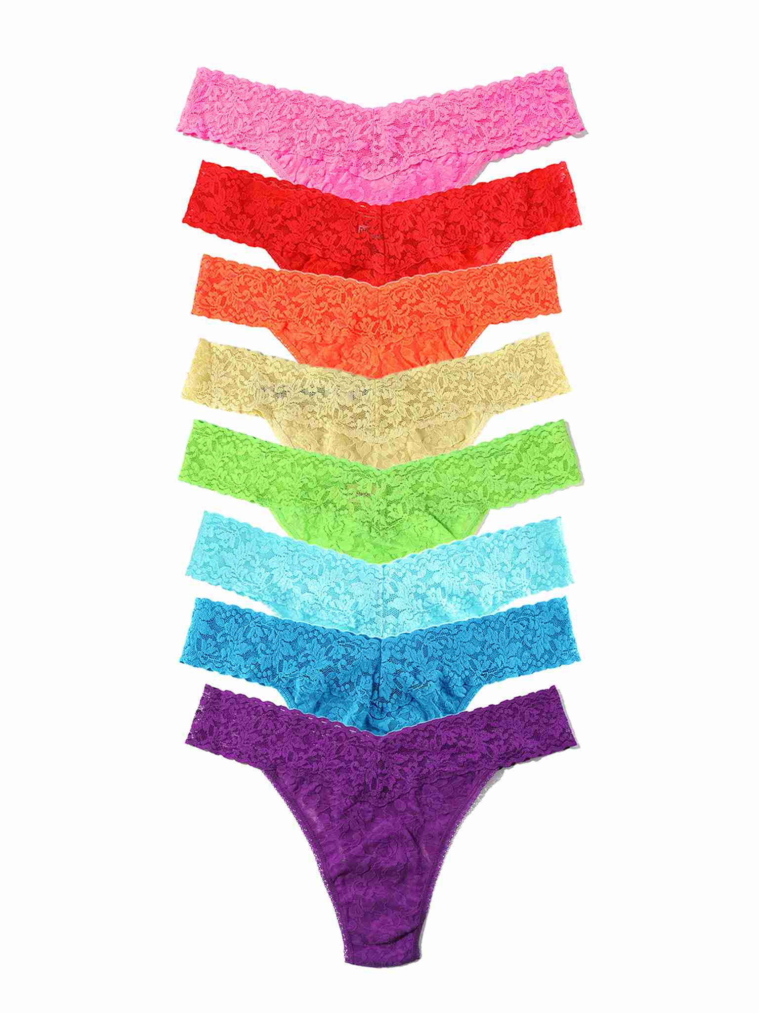 8 Pack Signature Lace® Original Rise Thong Festive Brights Black Friday Sale | Hanky Panky