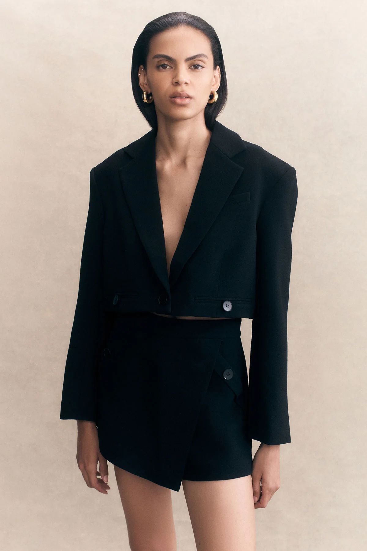 Amura Crop Blazer | Black | Outerwear | Shona Joy | Shona Joy