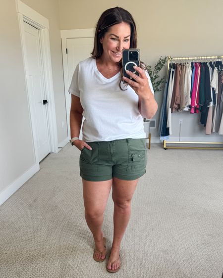 Summer outfit with @walmart shorts with 3.5” inseam and mid rise. Size up these run small wearing 14 in shorts, large in tee 

#walmartpartner #walmartfashion @walmart @WalmartFashion

#LTKMidsize #LTKFindsUnder50 #LTKOver40
