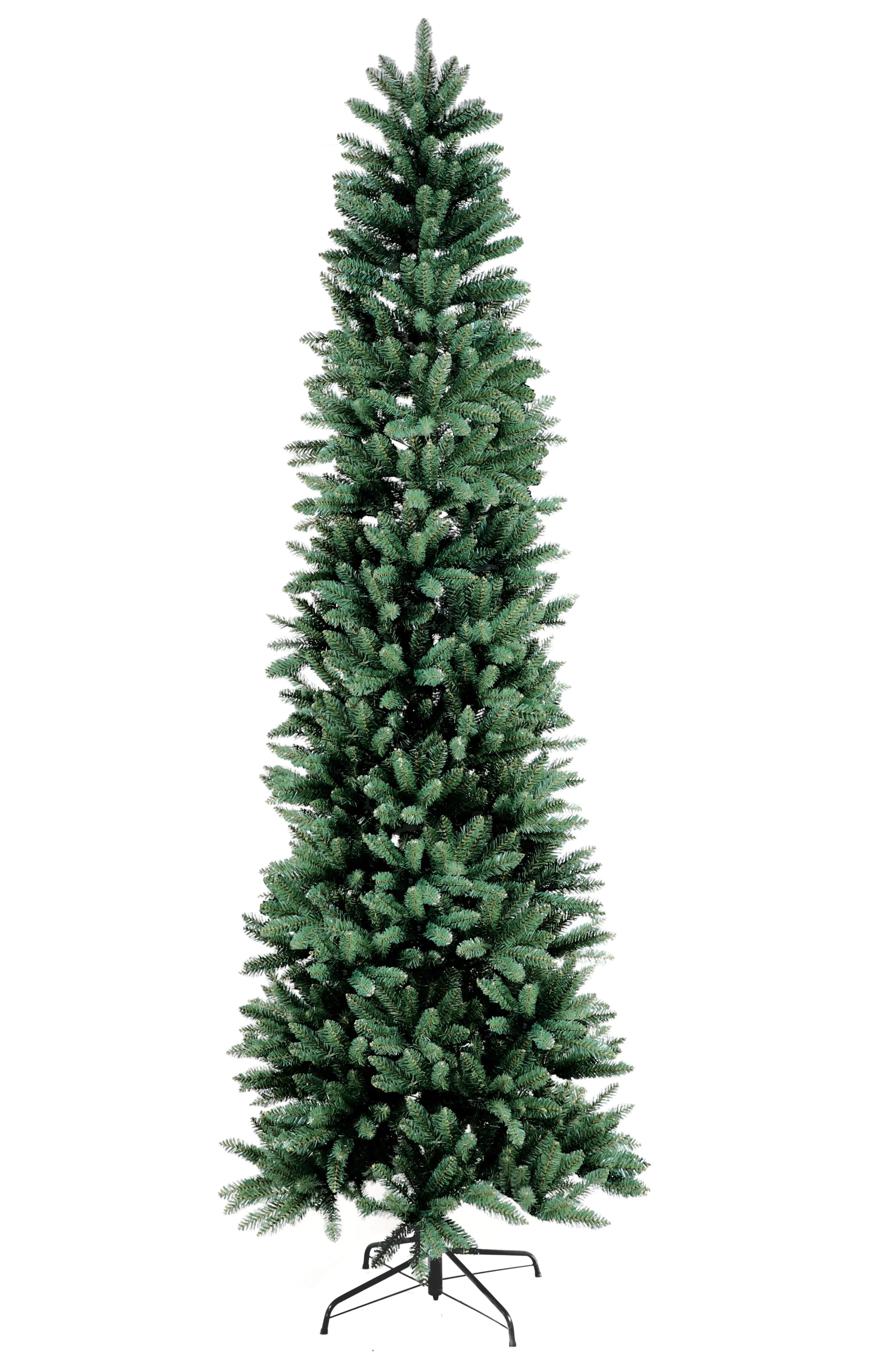 Flexible Flyer 9 Ft Pencil Christmas Tree. 1500 Fir Branch Tips. Tall Slim Skinny Narrow Thin Unl... | Walmart (US)