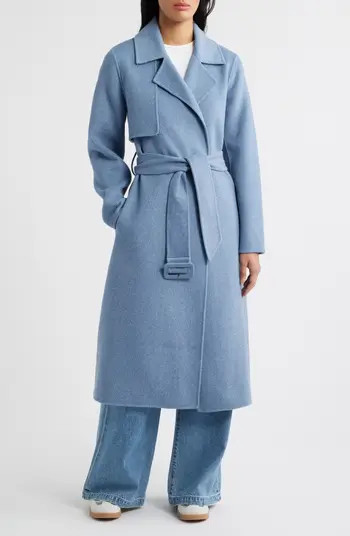 BCBGMAXAZRIA Houndstooth Double Face Belted Coat | Nordstrom | Nordstrom
