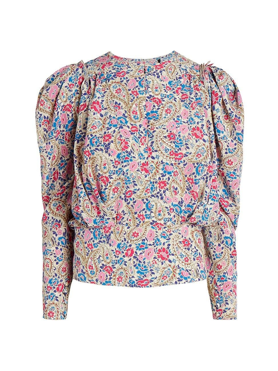 Zarga Puff-Sleeve Floral Blouse | Saks Fifth Avenue