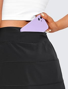 CRZ YOGA High Waisted A line Golf Skirts for Women - Mini Lined Tennis Casual Work Skorts with 3 ... | Amazon (US)