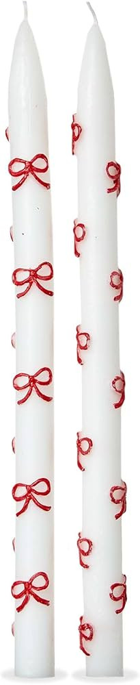 tag Very Merry Bow Hand Painted Taper S/2 White Multi | Amazon (US)