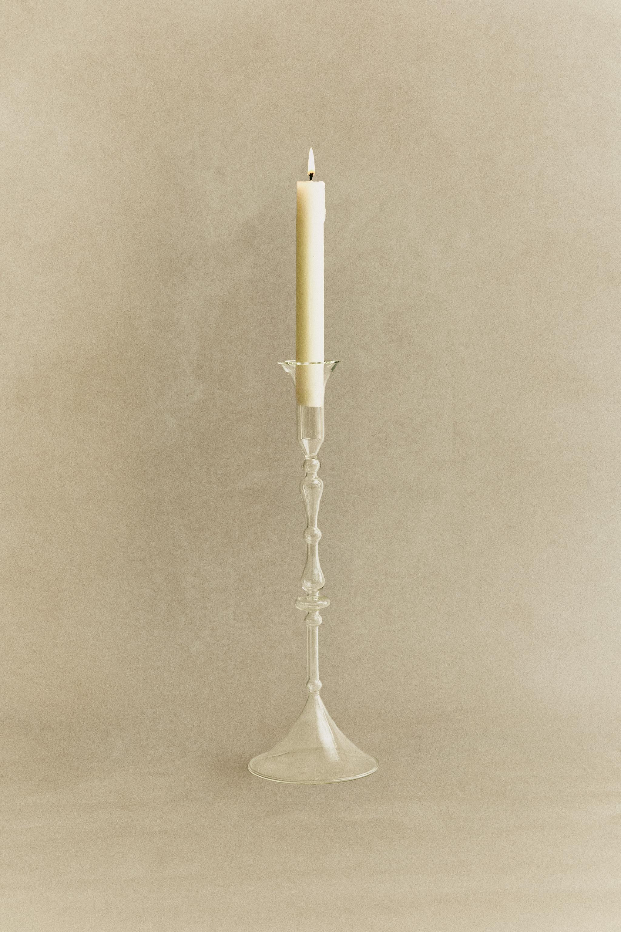 BOROSILICATE GLASS CANDELSTICK | Zara US